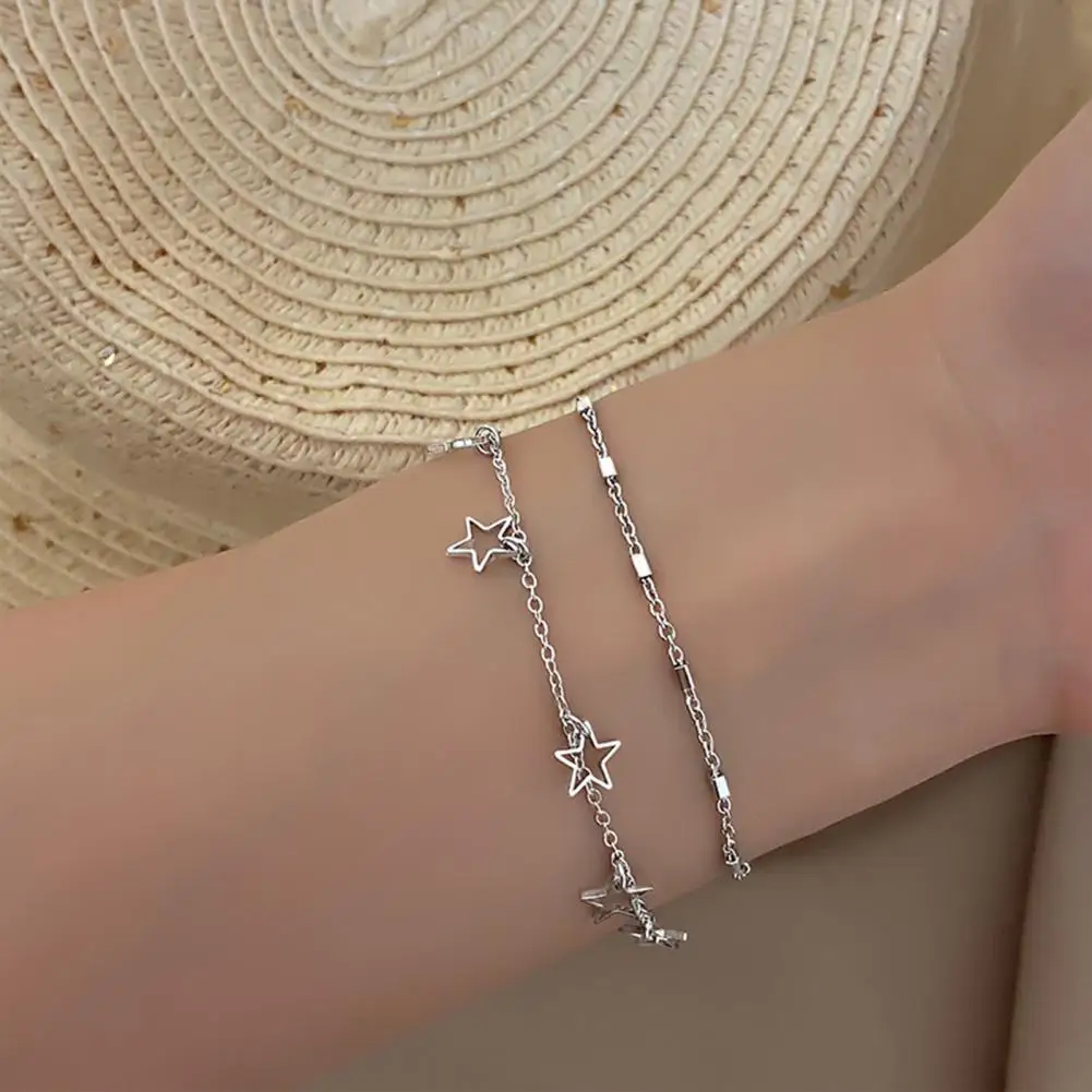 

Charm Bracelet Attractive Lightweight Lady Personality Hollow Star Pendant Charm Bracelet Women Bracelet Women Bracelet