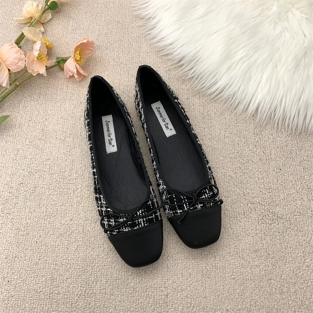 High Quality Designer Brand Women Shoes French Fashion Butterfly-knot Shallow Flat Shoes Women Spring Summer Mary Janes Shoes