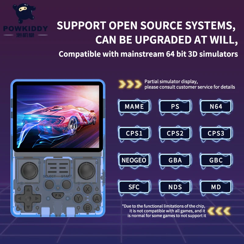 Портативная Игровая Консоль Powkiddy RGB20S Прозрачный 3 5-дюймовый IPS-экран Разрешение