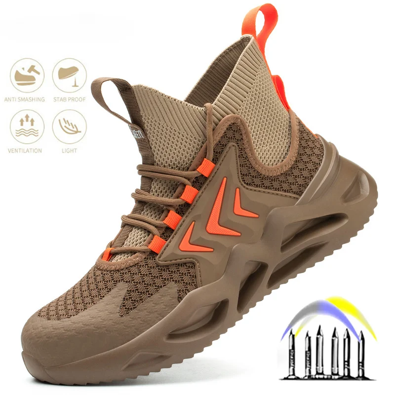 

Men Air Cushion Safety Shoes Indestructible Work Shoes Sneakers Steel Toe Anti-smash Industrial Shoe Puncture-Proof footwear