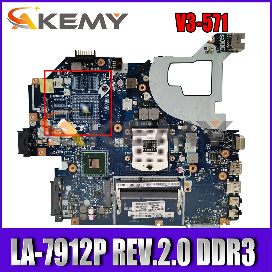 

NBC0A1100 For ACER Aspire V3-571 Notebook Mainboard SLJ8C LA-7912P REV.2.0 DDR3 Laptop motherboard