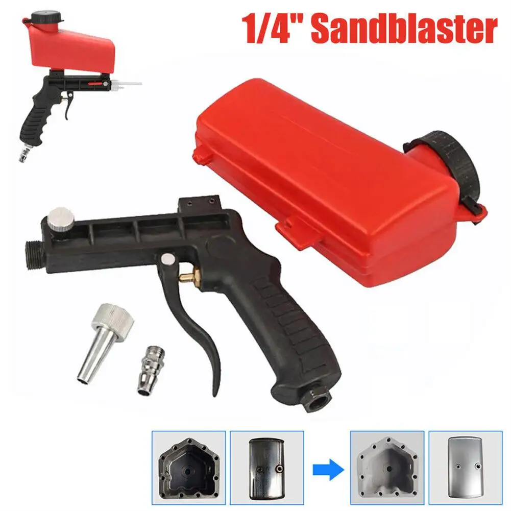 

Portable Handheld Air Compressor Speed Sand Blaster Lightweight Adjustable Air Sandblasting Gun Kit