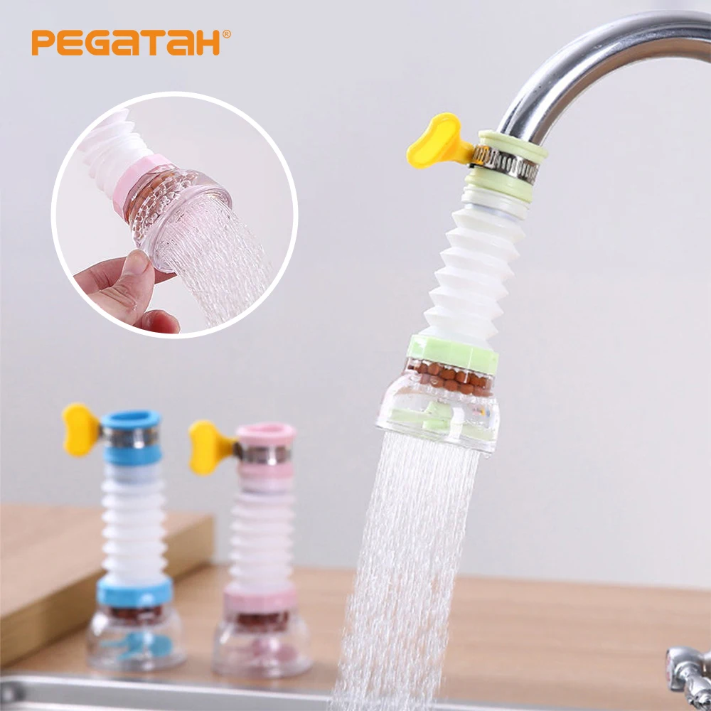 

Extendable Kitchen Faucet Splash Filter 360 Rotating Faucets Nozzle Save Water Bathroom PP Spiral Shower Sprayer Tap Accessories