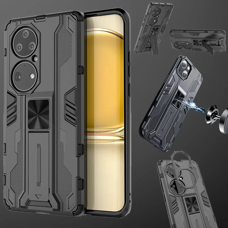 Чехол для Huawei P50 Pro роскошный противоударный бампер бронированный чехол телефона