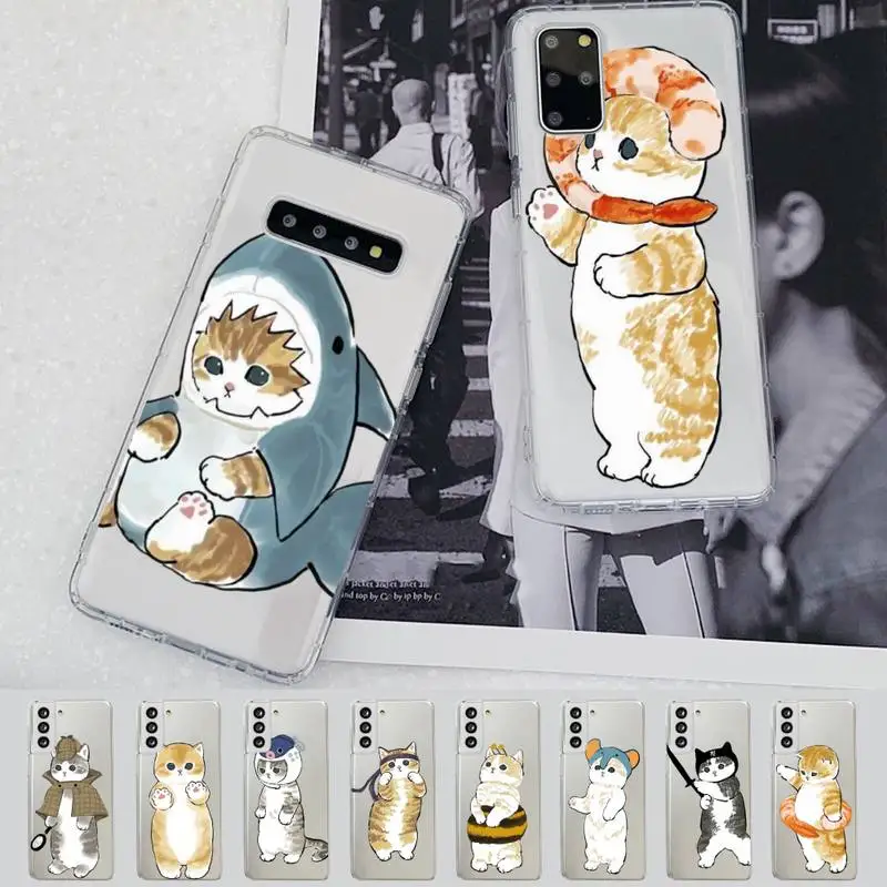 

Funny Cartoon Cat Phone Case for Samsung S20 S10 lite S21 plus for Redmi Note8 9pro for Huawei P20 Clear Case
