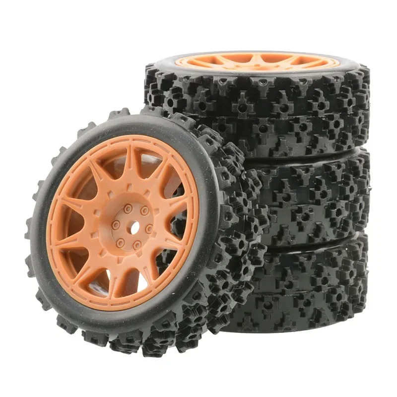 4 шт. 70 мм 1/10 RC внедорожник резиновые шины колеса передние для WLtoys 144001 144002 MJX 16207 16208
