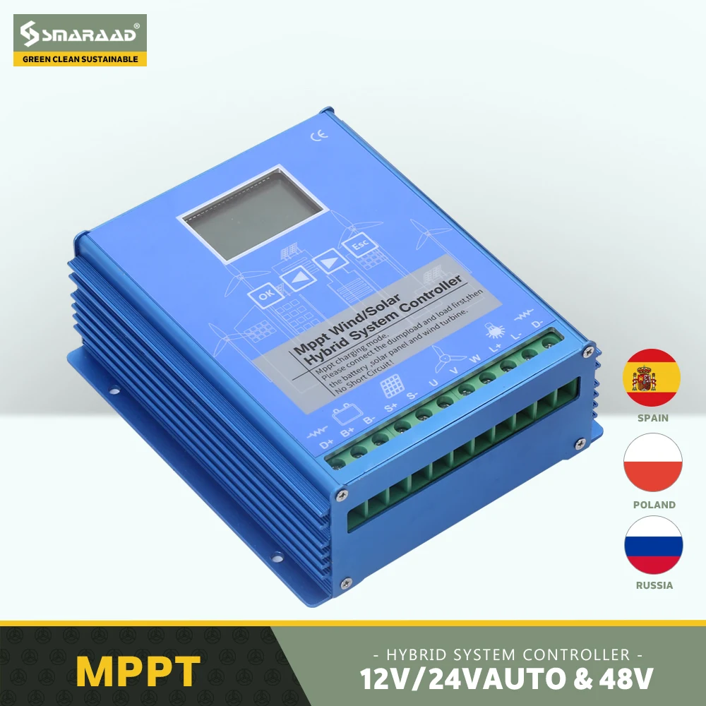 

Wind Solar Hybrid System MPPT Charge Controller Solar Controller 800w Wind 1000W 12V 24V Auto Regulator Home Use Wind Generator