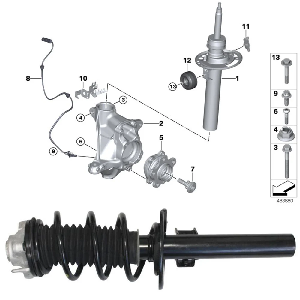 Фото 1x передняя стойка амортизатора без EDC для BMW X3 G01 X4 G02 M40i F98 AWD, OEM 31306888323 31306890944   Автомобильные аксессуары №2
