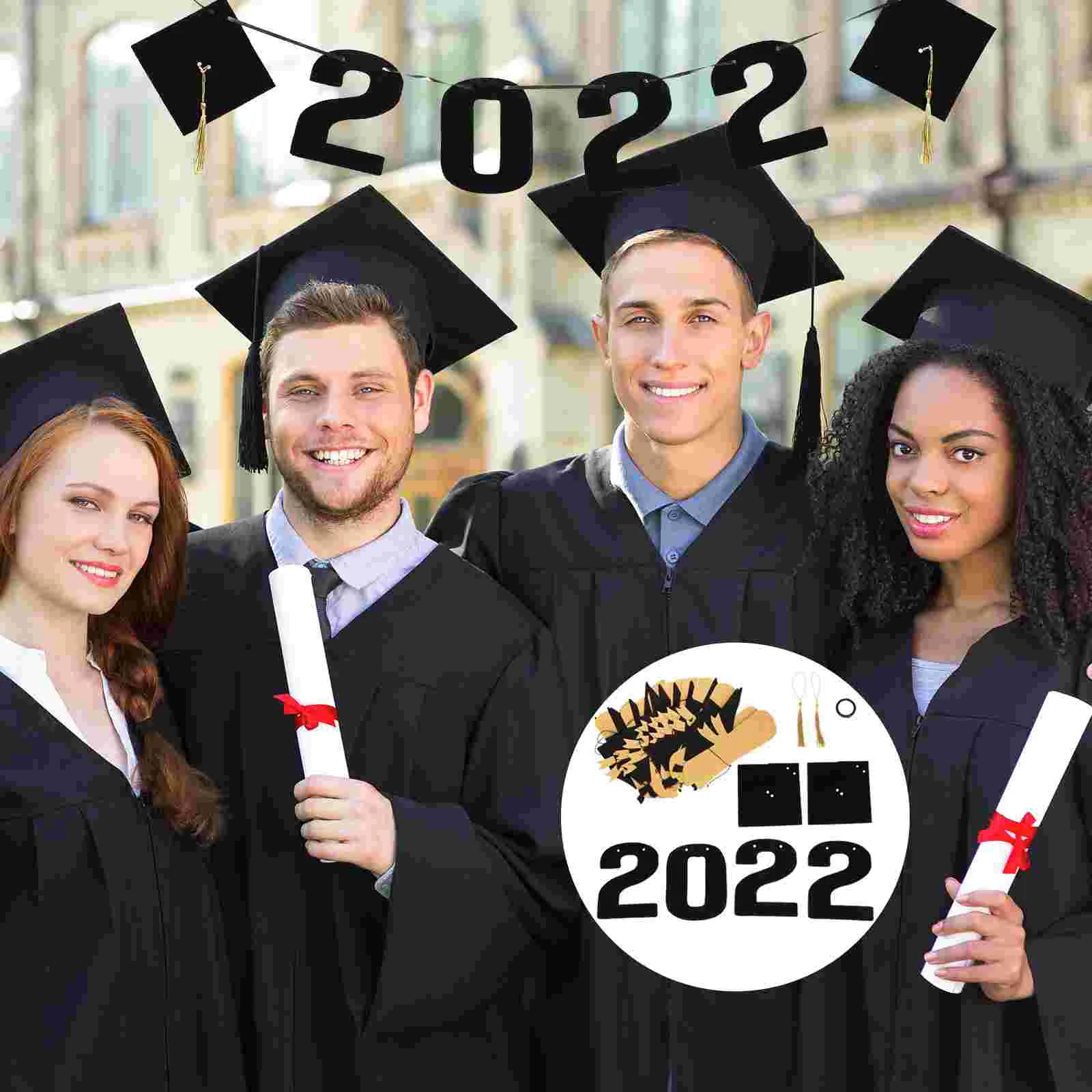 

Graduation Party Banner 2022 Congrats Decor Garland Supplies Hanging Wall Class Decoration Ornamentgrad Ceiling Personalized