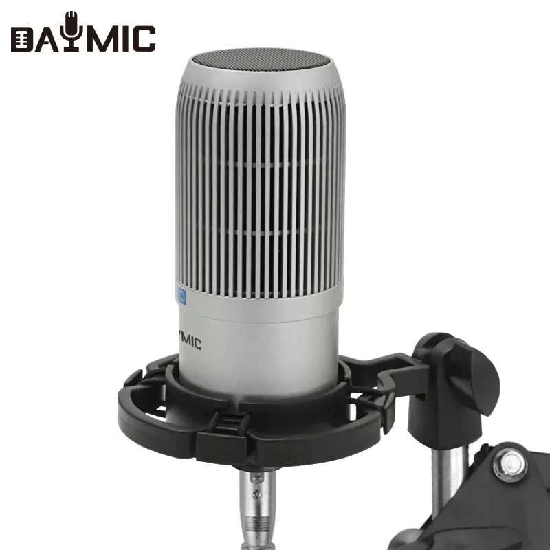 DAYMIC Профессиональный конденсаторный микрофон 48 В с аудиоинтерфейсом для вещания
