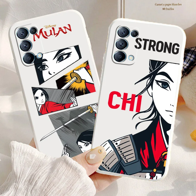 

Disney Mulan Cute Phone Case For OPPO Find X5 X3 X2 neo Pro Lite A5 A9 2020 A96 4G 5G Liquid Rope Candy Cover