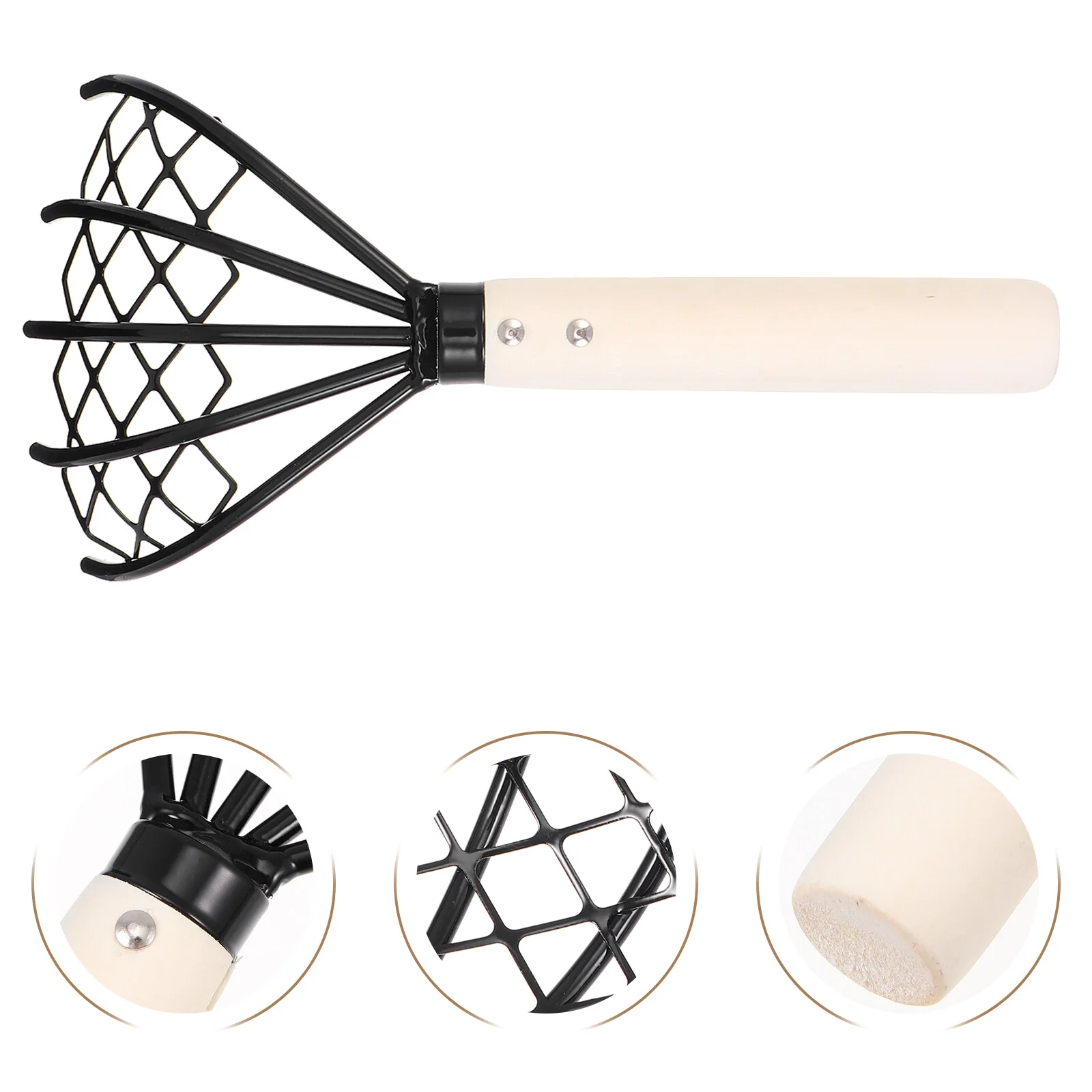 

Beach Rake Grass Cutters Hand Held Digging Net Excavator Tool Multipurpose Wood Clam Scraper Seaside
