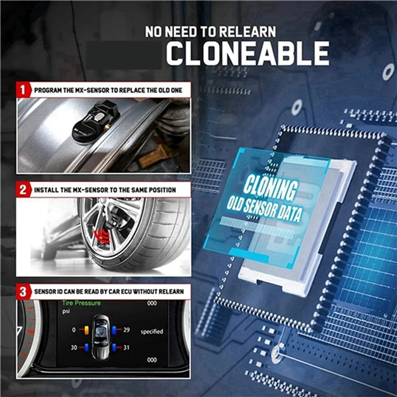 9 шт. программируемый датчик MX 315 МГц + 433 2 в 1 TPMS давления шинах монитор для