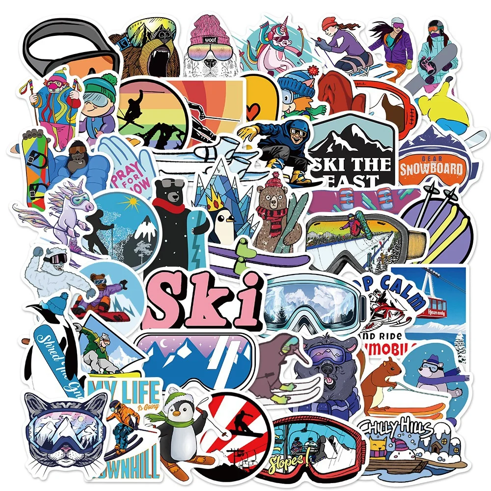 

10/30/50PCS Ski Sports Graffiti Sticker DIY Decoration Mobile Phone Suitcase Motorcycle Children Waterproof Sticker Wholesale