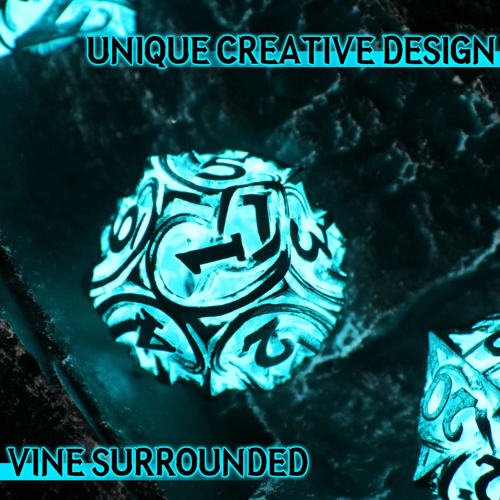 Многогранные игральные кости DND 7 шт. полый металлический лоза флуоресцентные D &amp