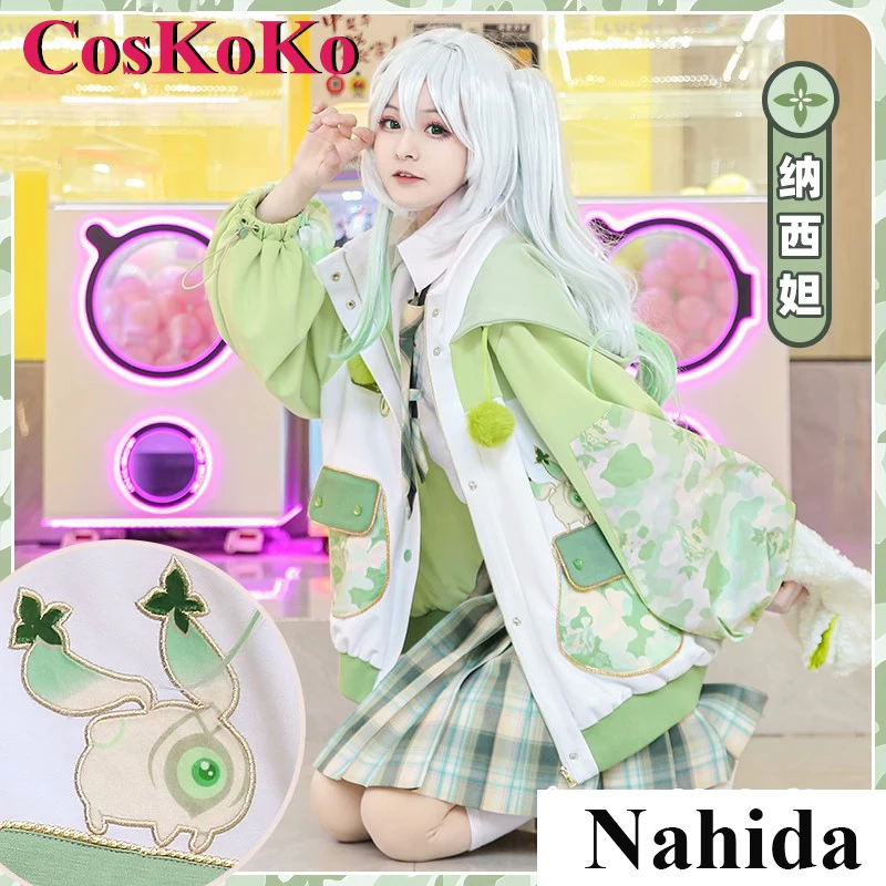 

Костюм для косплея коскоко нахида, популярная игра Genshin Impact, прекрасное модное камуфляжное пальто, повседневная одежда, женское аниме