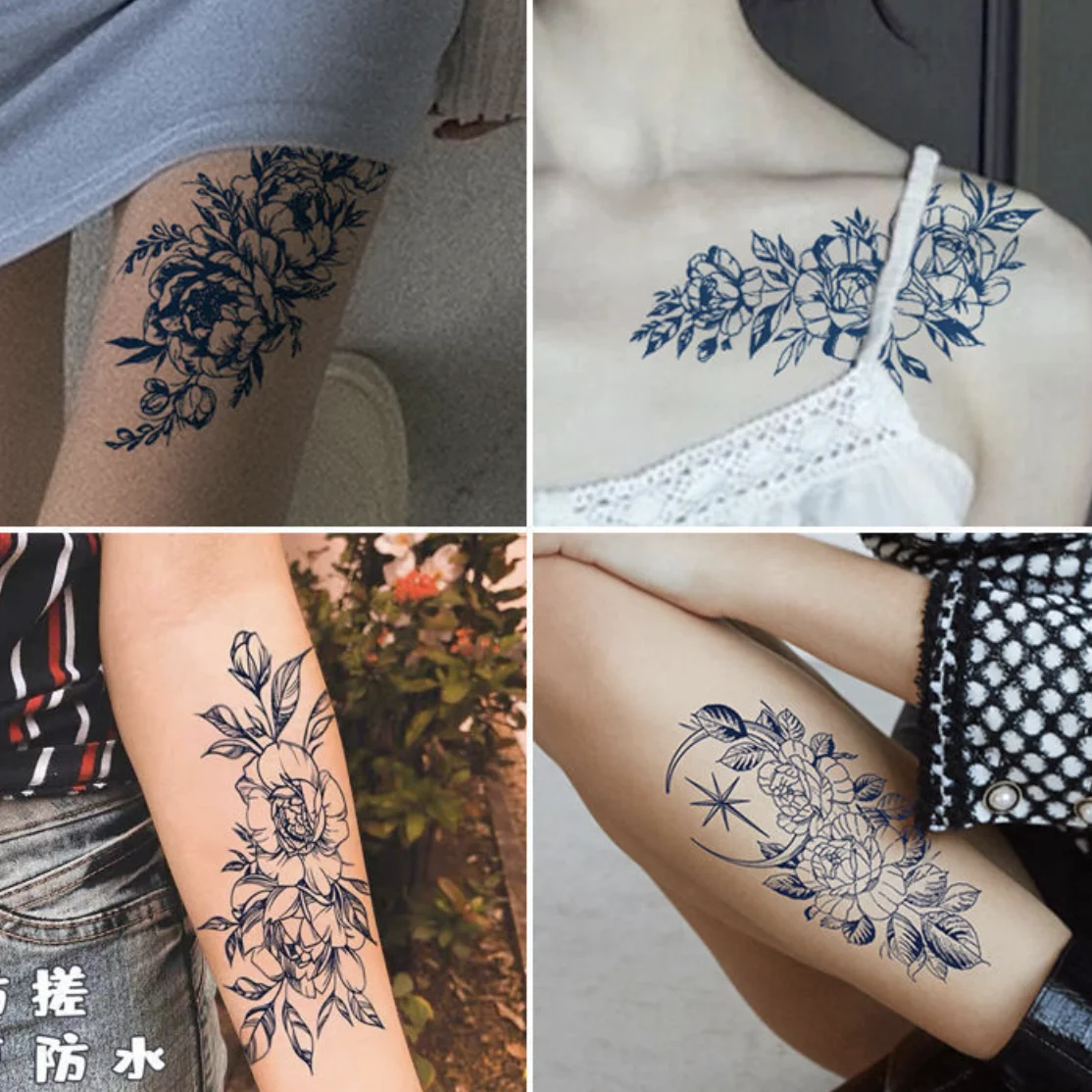 

Herbal Tattoo Stickers Semi-Permanent Waterproof Long-Lasting Herbal Net Red Juice Non-Reflective Simulation Tattoo Stickers Men