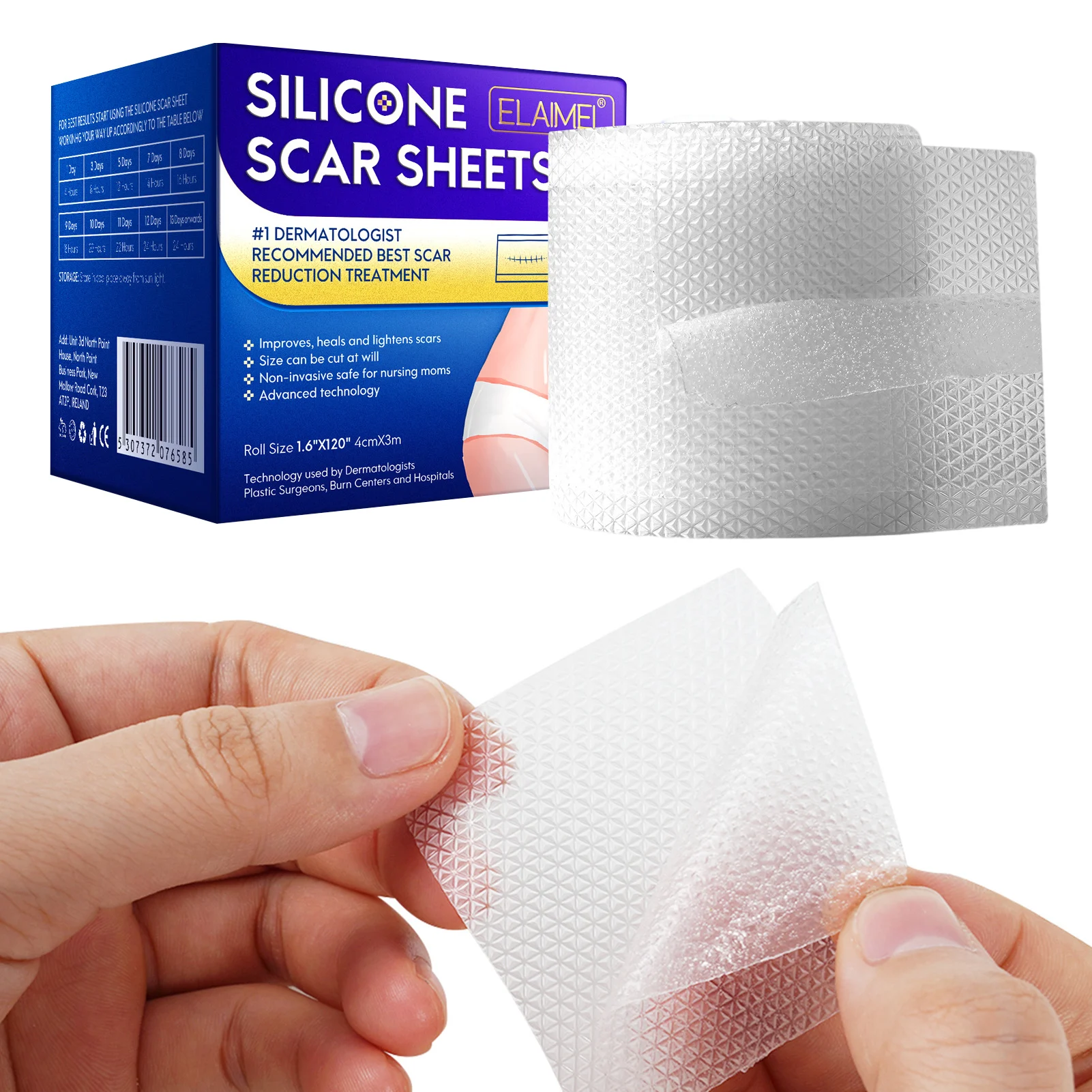

Silicone Scar Sheets Silicone Scar Tape Roll Scar Removal Strips For C-Section & Keloid 1.57x 118 Stretch Mark Sheets For