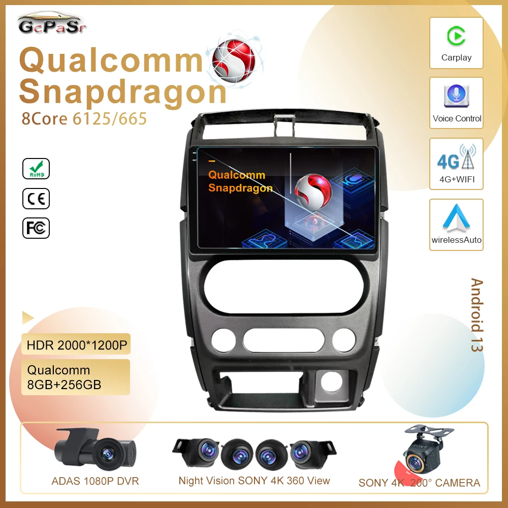 

No 2din DVD Android Qualcomm Snapdra For Suzuki Jimny 3 2005 - 2019 Carplay AUTO DSP RDS WIFI Multimedia Player GPS Navigation