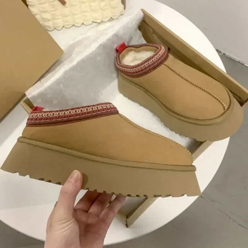 2024 новые зимние Брендовые женские меховые короткие сапоги плюшевые толстые