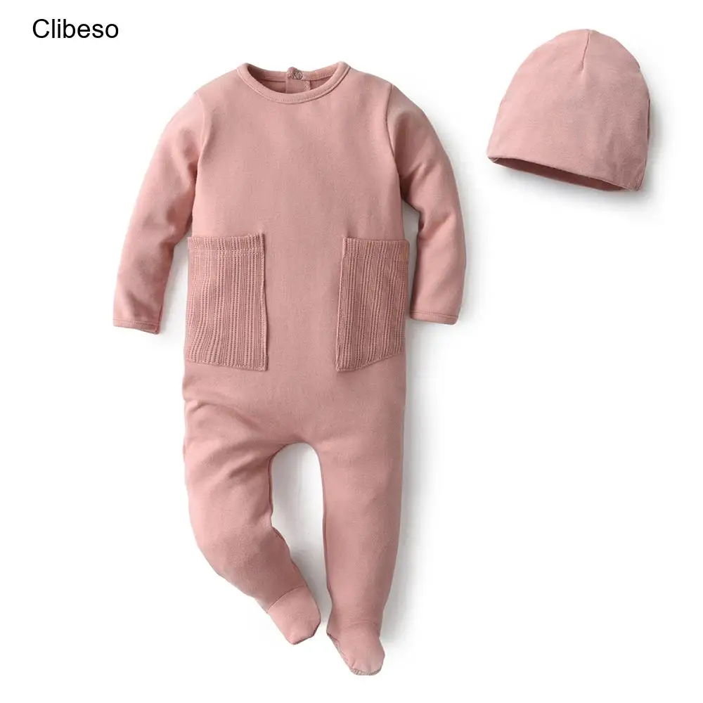 

Baby Footie Boutique Clothes Newborn Sleepers Cotton Rompers with Hats Blanket Infant Boys Girl Bodysuit Kids Footy Sleepwear