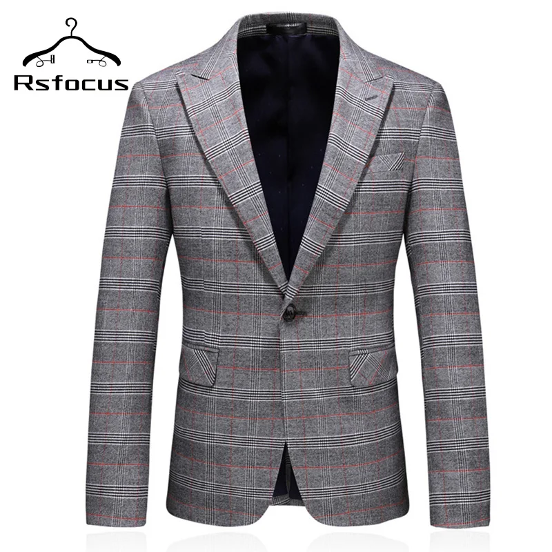 

Rsfocus 2023 Luxury Male Plaid Blazer Jacket Stylish 5XL Veste Mariage Homme Terno Slim Fit Masculino Mens Casual Blazers XZ029