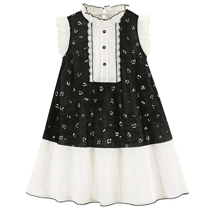 

kids girls summer silver bling print chiffon pricess party flare dress children girl fashion bib front dresses clothing