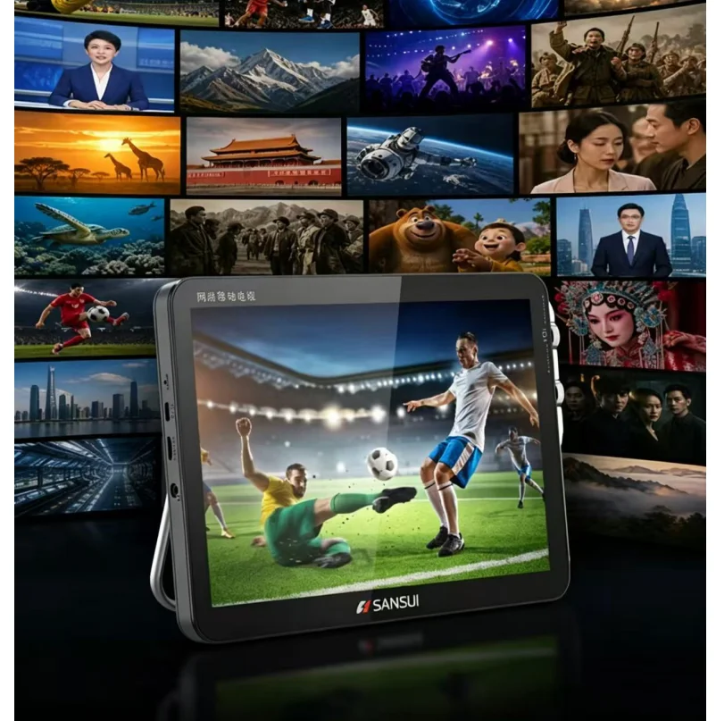 Фото Портативный сетевой смарт-телевизор Sansui K122 с 10,1-дюймовым HD-экраном, Bluetooth-колонкой и подключением по Wi-Fi для дома и улицы №5