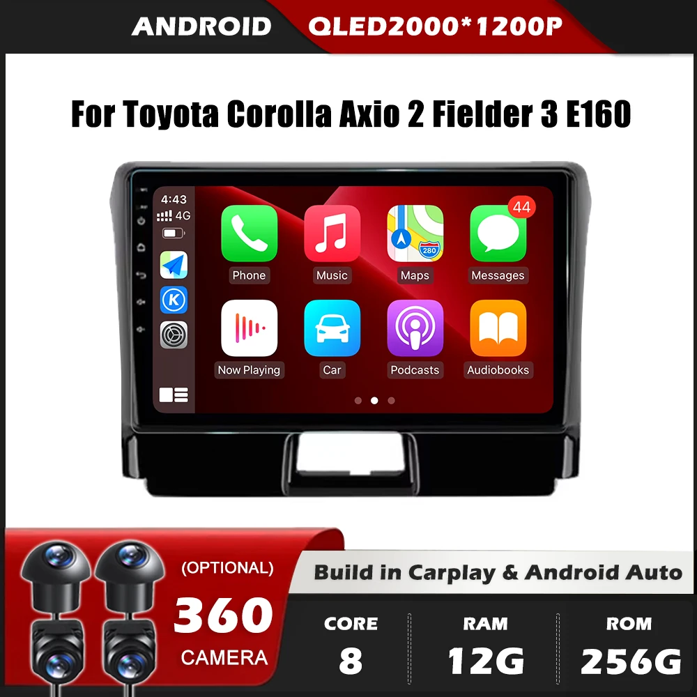 Автомобильный радиоприемник с Wi-Fi Carplay для Toyota Corolla Axio 2 Fielder 3 E160 навигация GPS Android