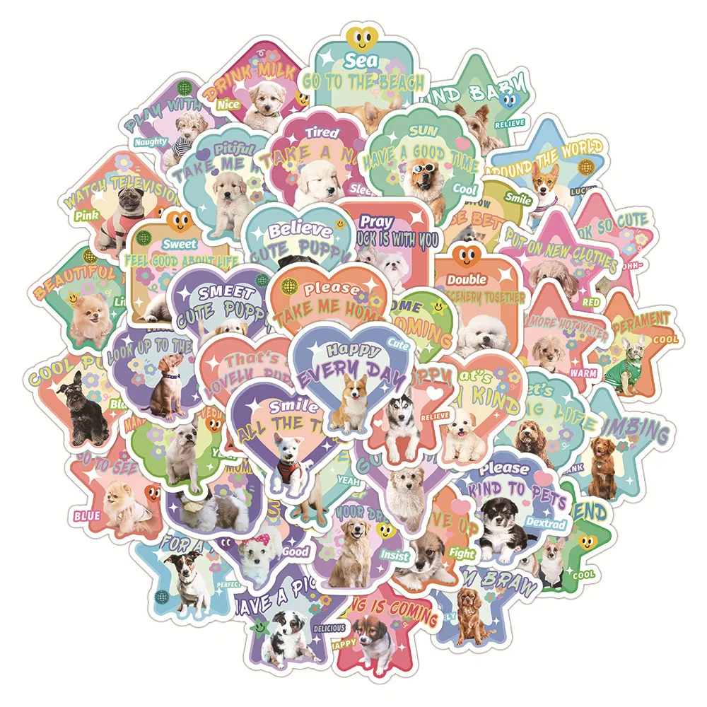 

10/30/60PCS Pet Dog Cartoon Cute Sticker DIY Phone Laptop Luggage Skateboard Graffiti Decals Fun for Kid Toy