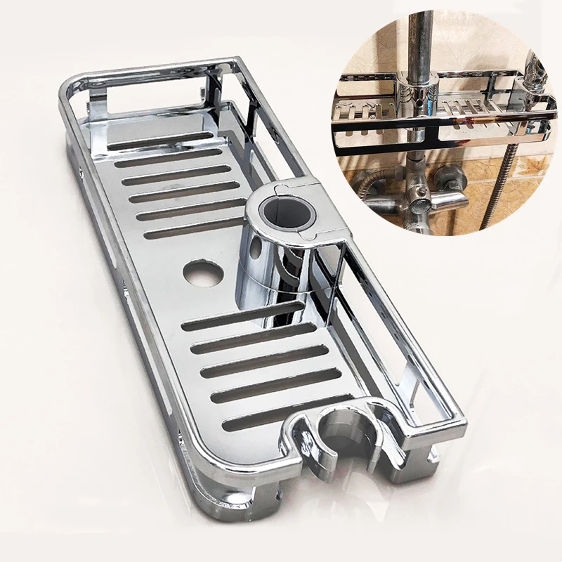 

Пластиковый поднос для ванной комнаты, стойка для хранения, антибактериальный органайзер, прямоугольный подъемный стержень, без сверления,...