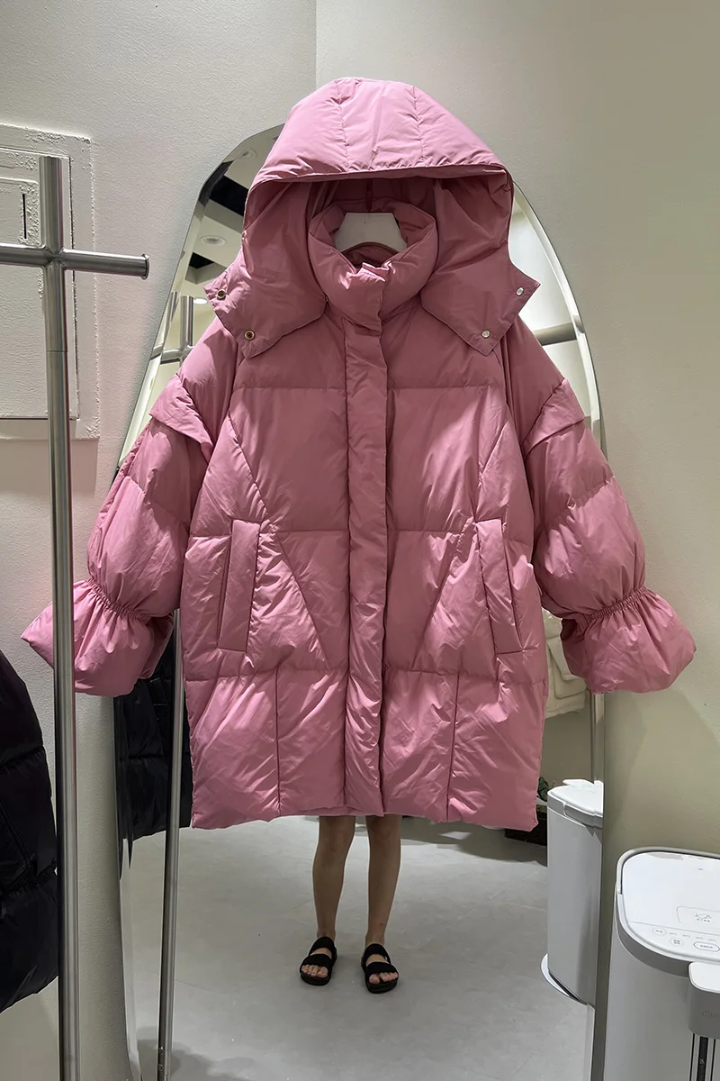 New Women Long Down Jacket Casual Style Autumn Winter Coats And Parkas Female Outwear