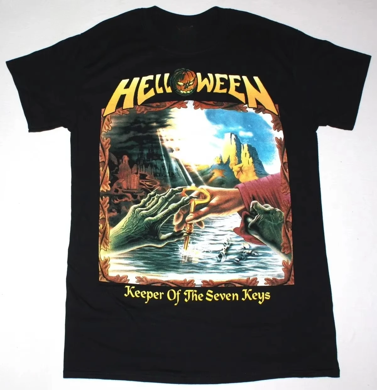 ФУТБОЛКА HELLOWEEN KEEPER OF THE SEVEN KEYS PART II HEAVY METAL KISKE НОВЫЙ ЧЕРНЫЙ
