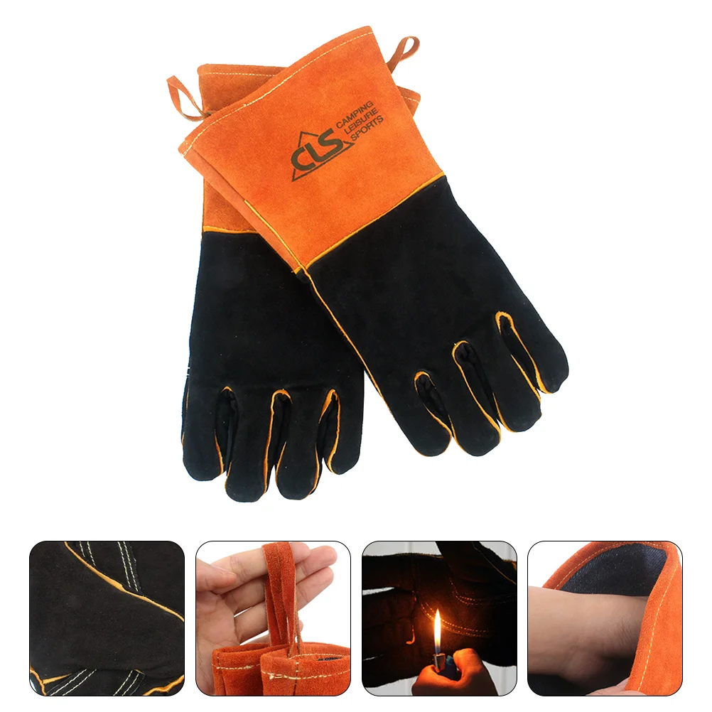 

1 Pair Heat-Resistant Sturdy Professional Durable BBQ Camping Glove Protective for Heat Insulation Camping