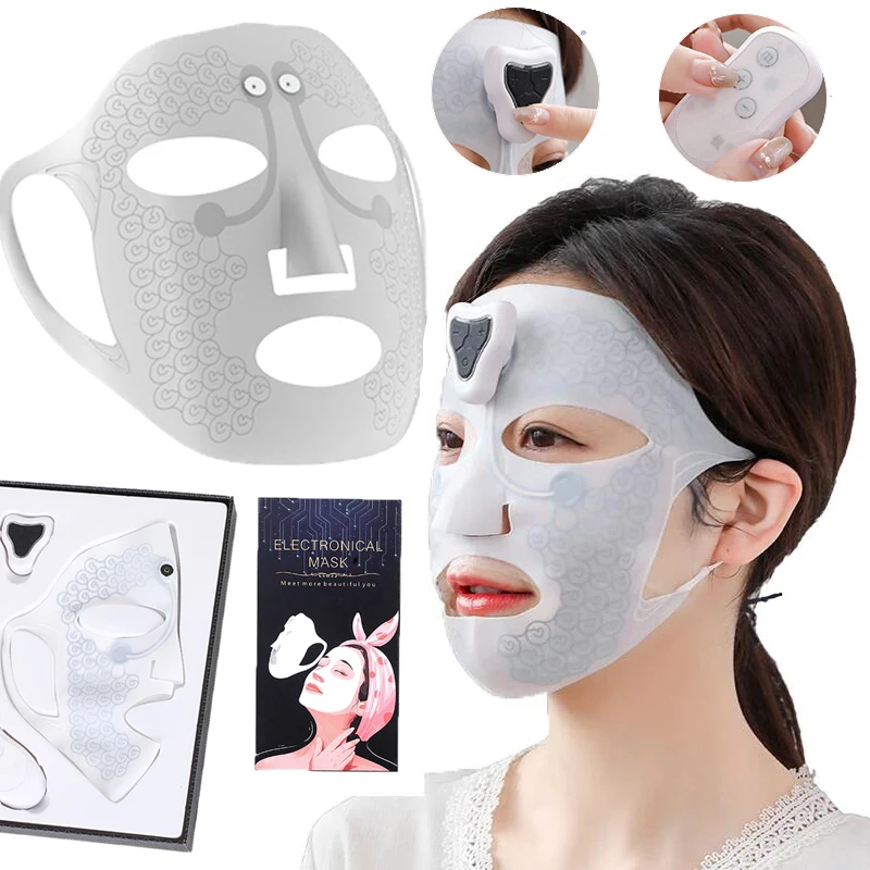 

2021 EMS Electric Pulse Face Mask Lifting Firming Massager Anti Wrinkle Anti Aging Skin Facial Skin Care Beauty Device Machine