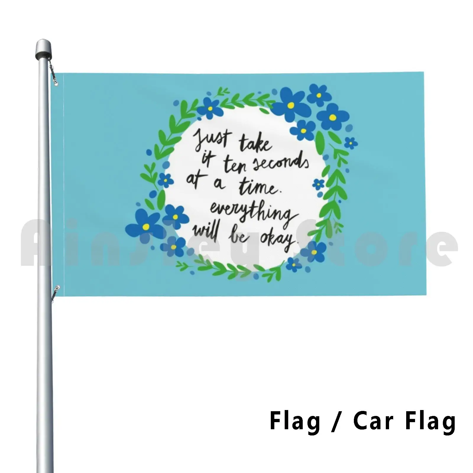 Десять секунд | Синий декоративный флаг на открытом воздухе Автомобильный