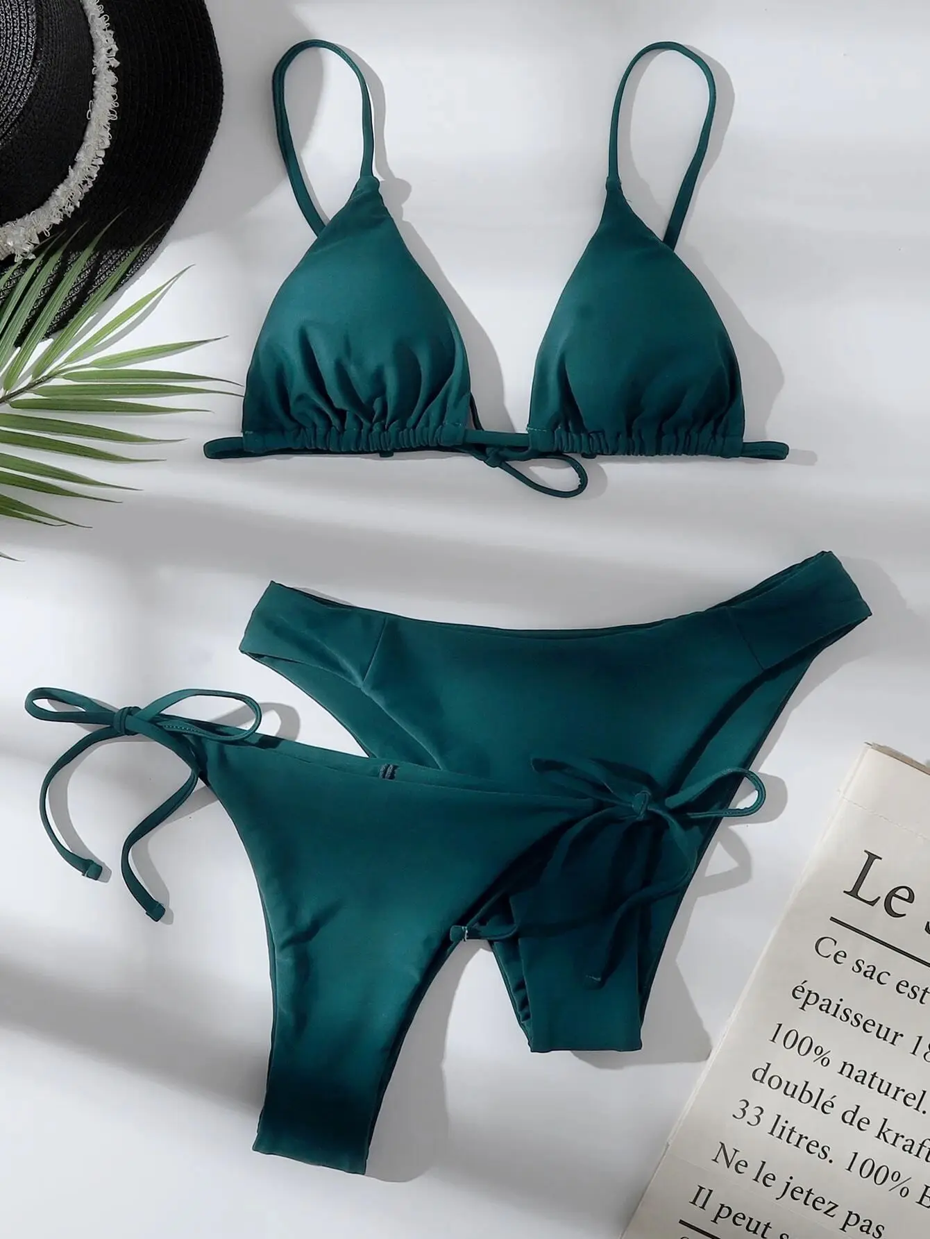 

Dark Green Bikinis Women Swimwear 2022 Bandage Swimsuit Swimming Beach Bathing Suit Low Waist Mujer Thong Biquinis Three Pieces