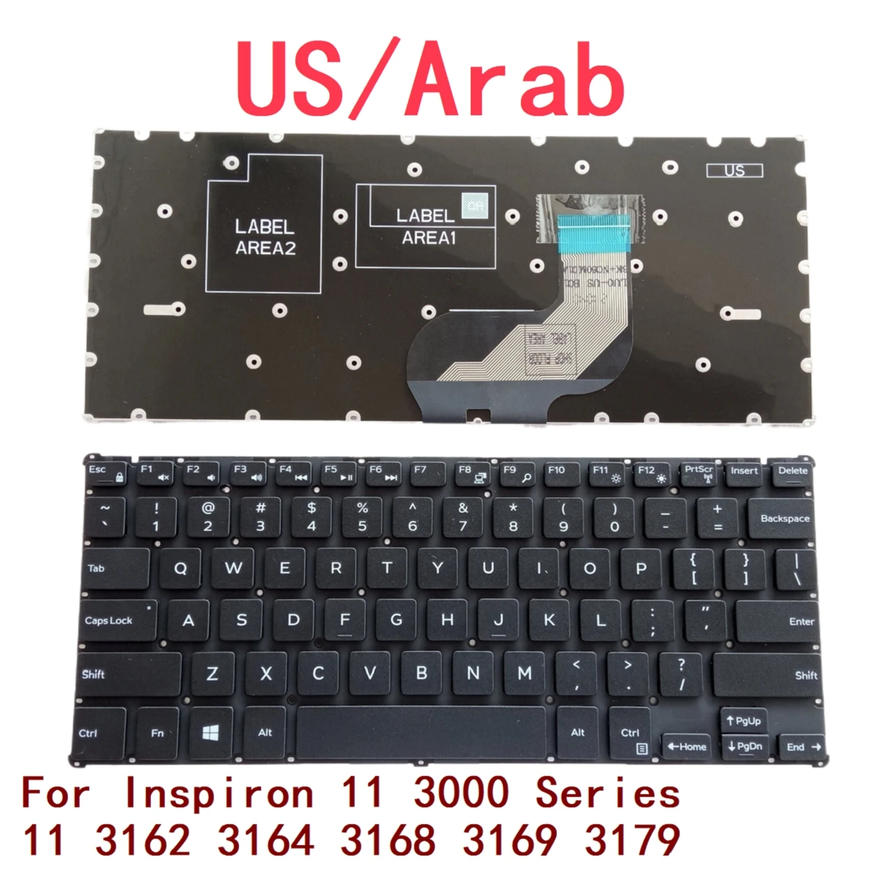 Новая арабская клавиатура для ноутбуков Dell Inspiron 11 3000 Series 3162 3164 3168 3169 3179 замена