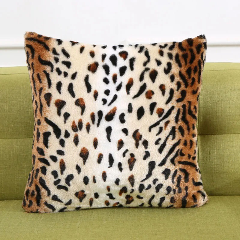 

Home Pillowcase Hotel Restaurant Dining Chair Pillowcase Nordic Style Leopard Print Pillowcase Plush Model Room Sofa Cushion