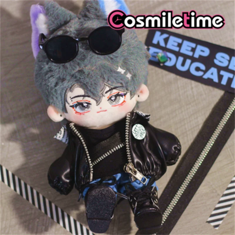 

For Kpop Star Cool Guy For Plush 20cm Doll Clothes Leather Coat Dress Up Cosplay Accessories Anime Figure Toy Xmas Gifts