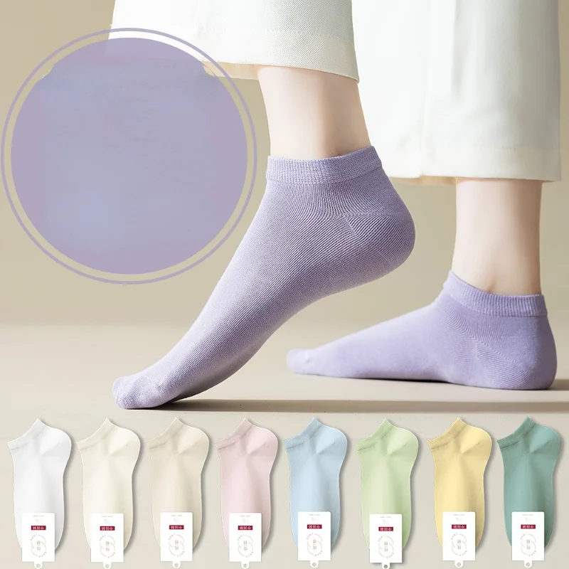 

1pairs Ankle Simple Soild Candy Colors Socks Spring Summer Short Socks Women Casual Fashion Pure Cotton Socks