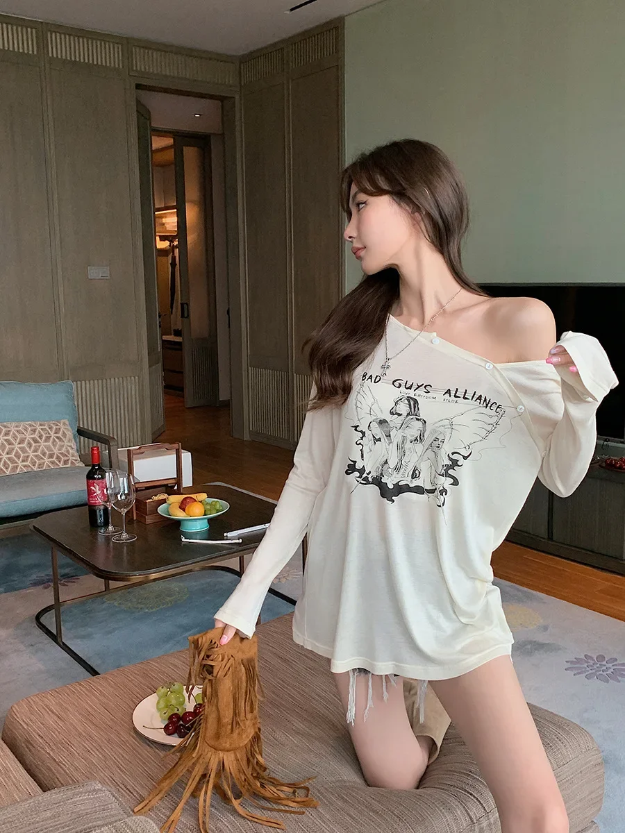 Новая женская футболка цвета хаки с креккером свободный крой круглый вырез