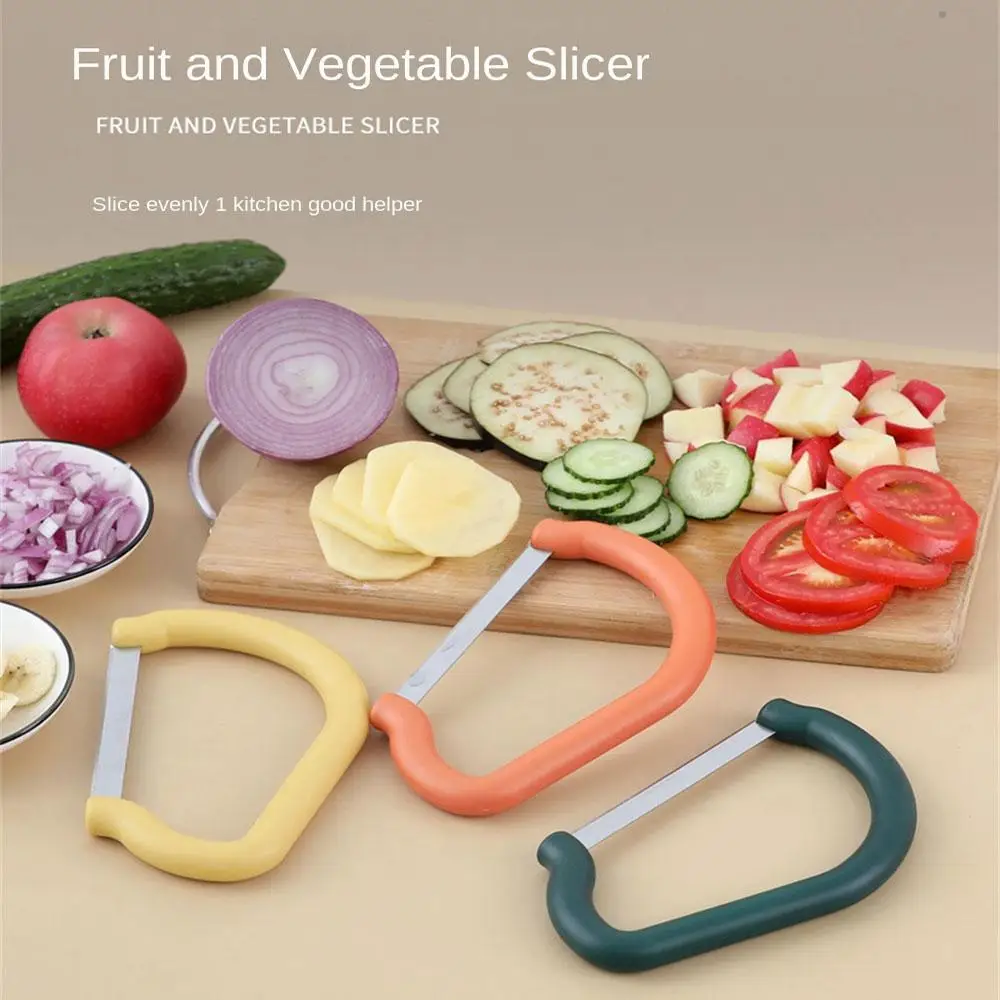 

Stainless Steel Banana Slicer Cucumber Ham Slicer Manual Fruit Vegetable Splitter Portable Carrot Potato Slicer Kitchen Gadget