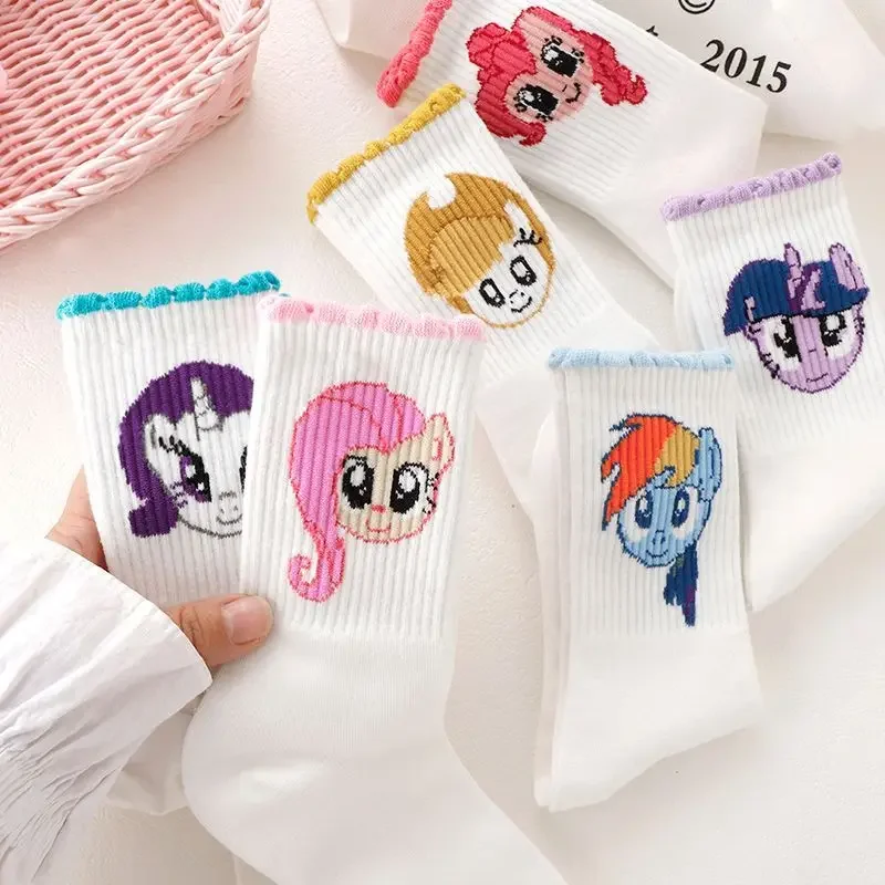 6 шт. кавайные носки My Little Pony Pinkie Pie Starlight Glimmer кружевные принцессы для девочек
