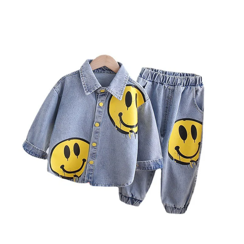 

Children Clothing Set Autumn Spring Baby Boys Clothes Long Sleeve Casual Tracksuit Suits Toddler Boys Coat+Jeans 2 sets 2-7Year