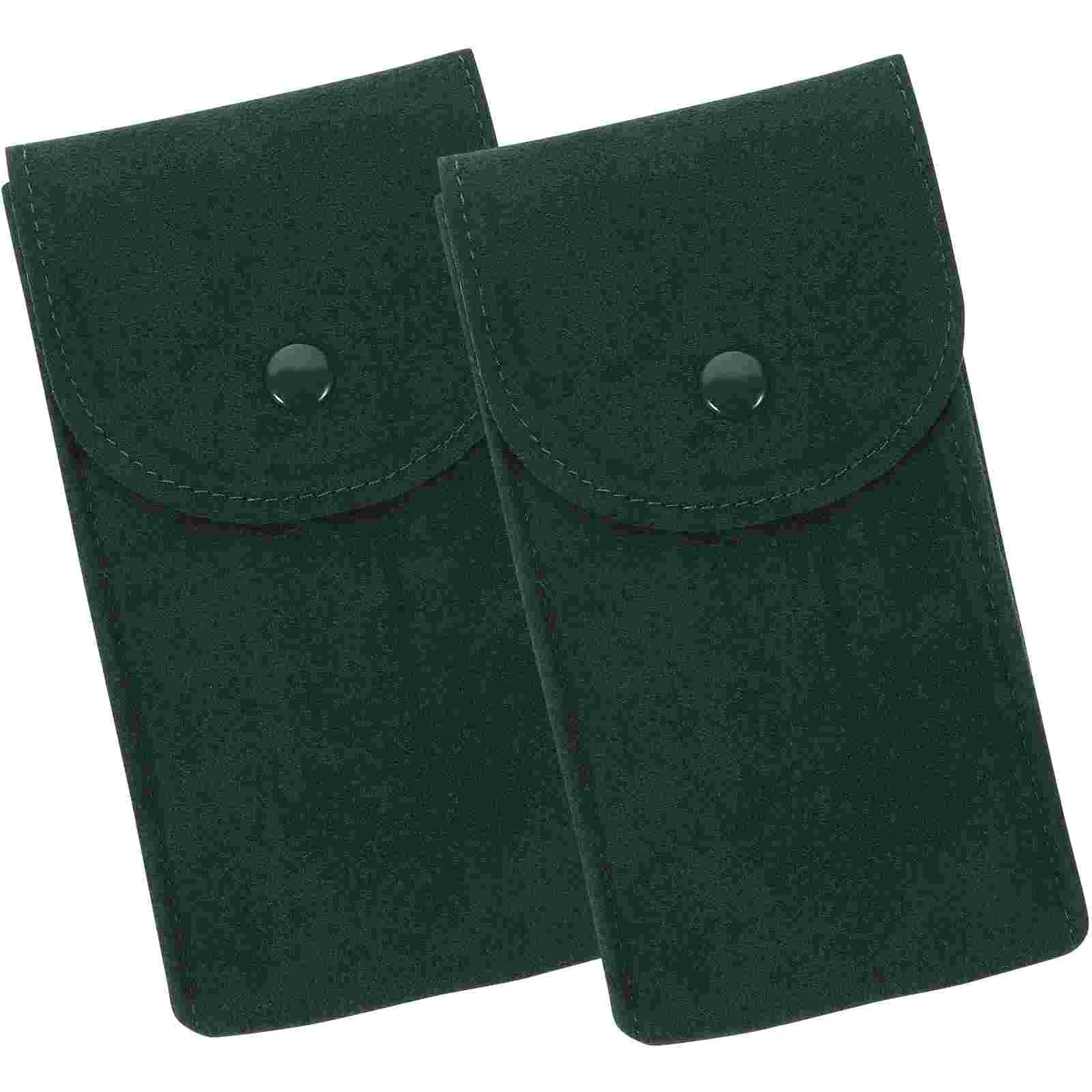 

1/2pcs Watch Storage Pouch Snap Fastener Portable Bracelet Jewelry Travel Case Protective Cover Watch Collection Bag