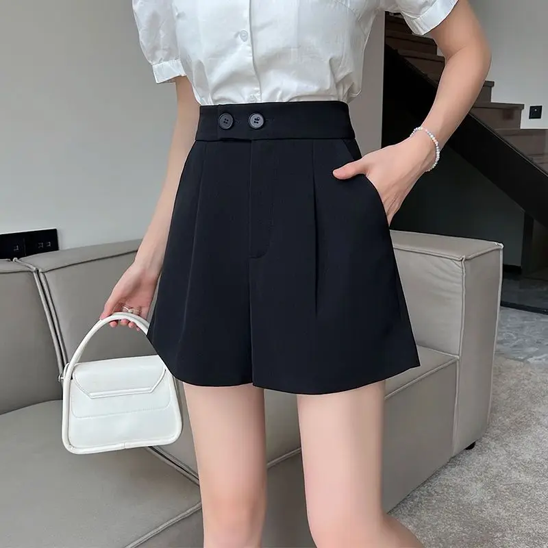 

Solid Shorts Women Classic Draped Office Lady All-match Leisure Daily Soft Slender High Quality Ulzzang Trendy Newest Chic C42