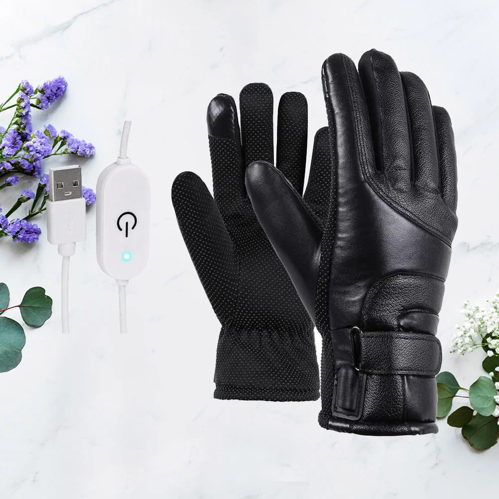 

1 Pair Winter Motorcycle Riding Electric Heating Gloves Warm Gloves USB High Heat 4 Gear Temperature Control Thermal Heating