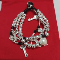 may leather alloy bead bracelet silver clasp fashion with logo wholesale new 2021 european fashion gift bracelet