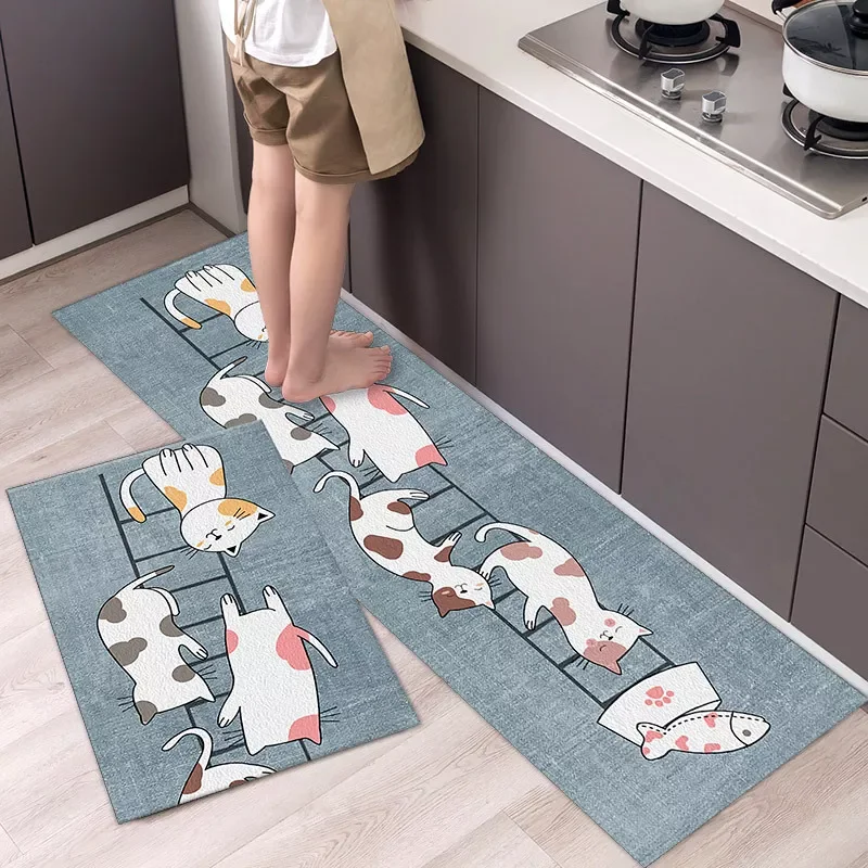 

Modern Kitchen Mat Home Entrance Doormat Hallway Bedroom Living Room Decoration Floor Carpet Balcony Bathroom Anti-Slip Long Rug